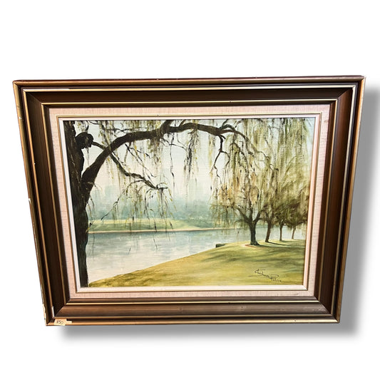 Willow Tree Landscape by Chrileen Petrie – Original Oil Painting
