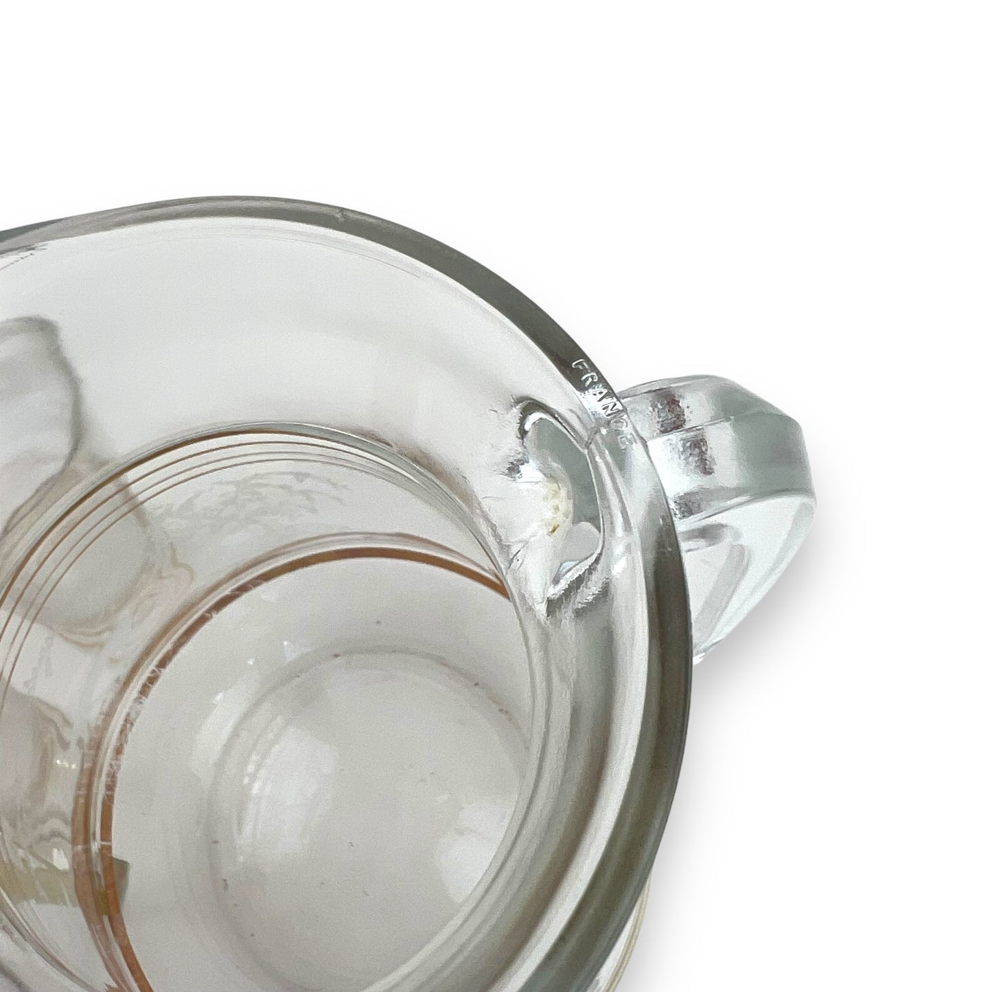 Glass Jug & 6 Cups with gold bands and etched deer/elk pattern