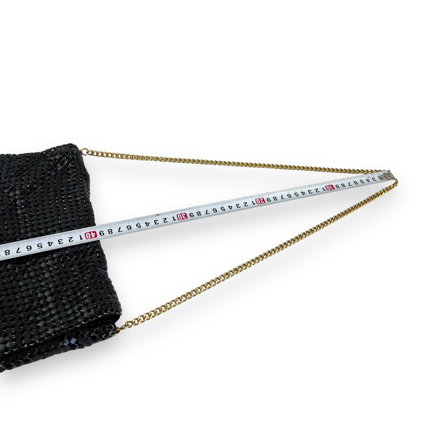 Vintage black mesh purse with gold chain strap
