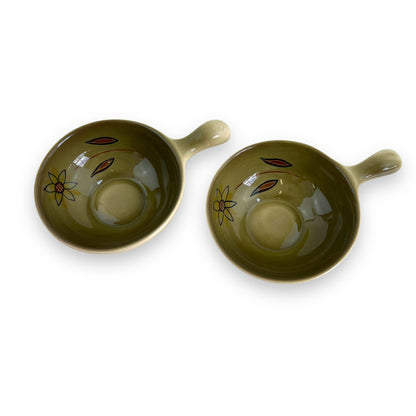 Terra Ceramics Ramekin Set of 2 with flower Handpainted design