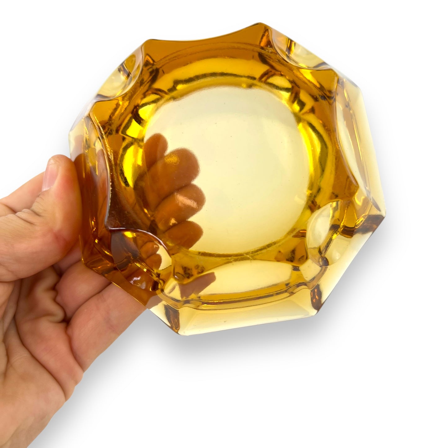 Amber Glass Ashtray