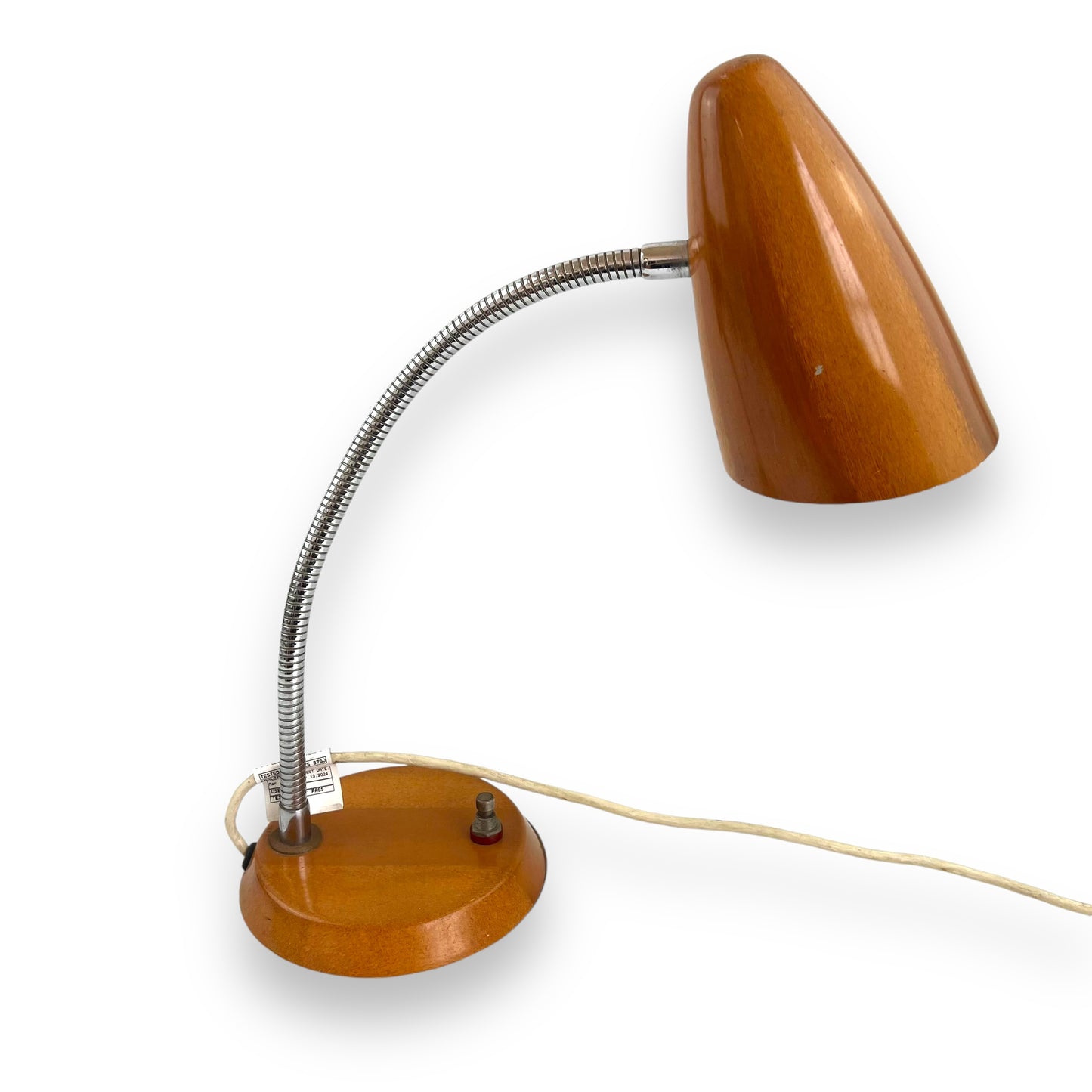 Brown Wood Look anodised gooseneck desk lamp
