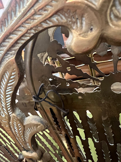 Brass Peacock Fire Screen