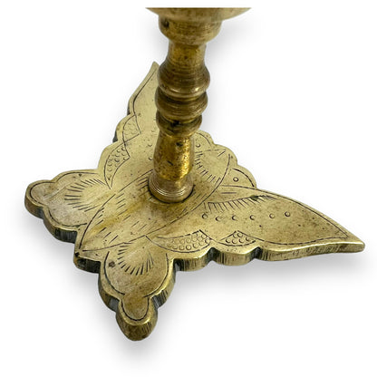 Brass Moth Candlestick Holder