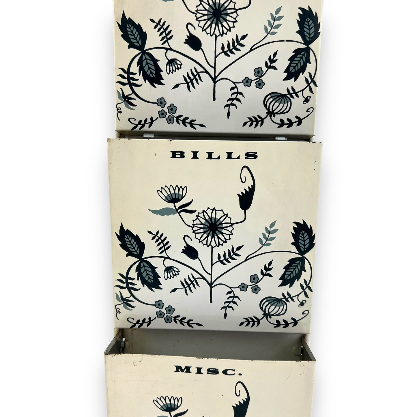 Letter, Bills, Misc Metal Blue Flower Pattern Organiser