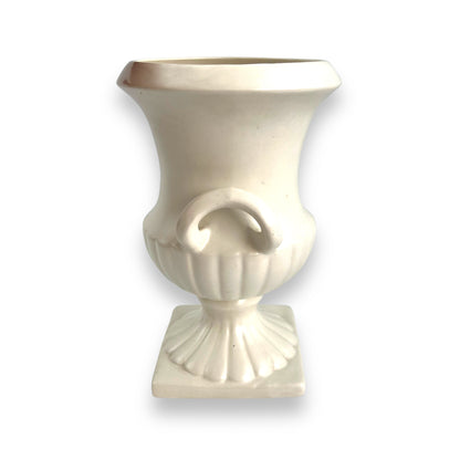 White ceramic urn shape vase