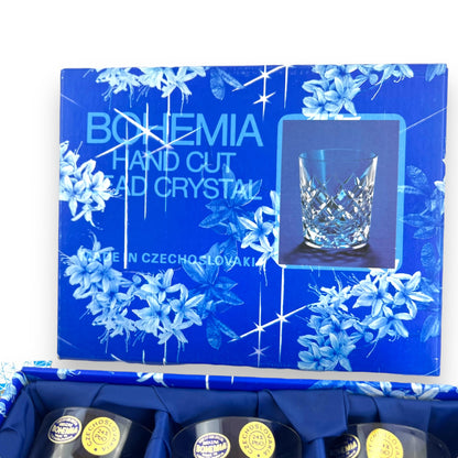 Vintage Bohemia Hand Cut Lead Crystal Whiskey Glass Set – Czechoslovakian