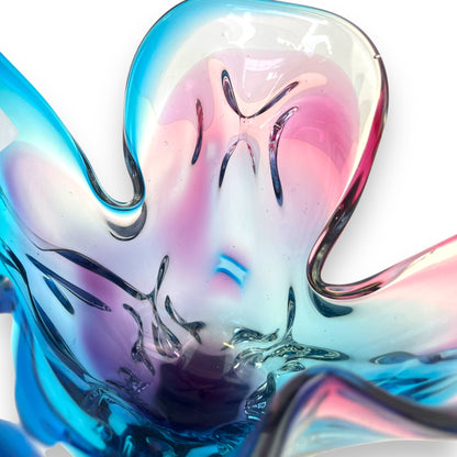 Pink & Blue Art Glass Large Vase
