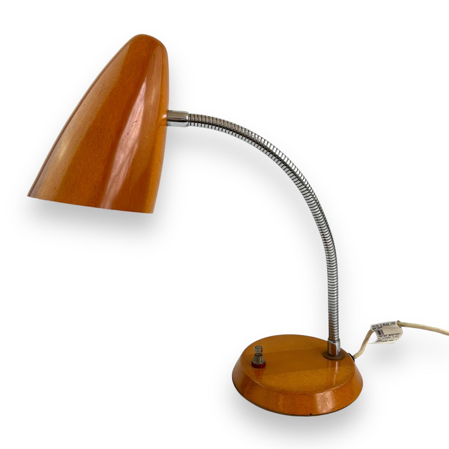 Brown Wood Look anodised gooseneck desk lamp