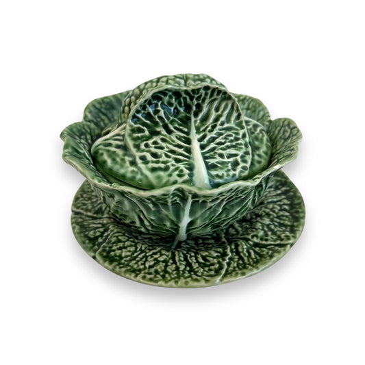 Bordallo Pinheiro Cabbage Ware condiments dish & Plate