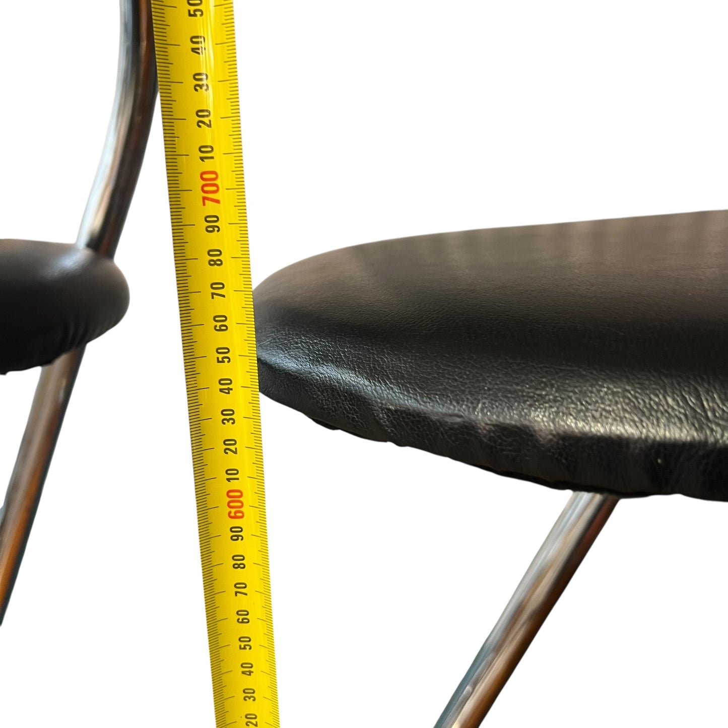 Pair of Chrome & Black Vinyl Bar Stools