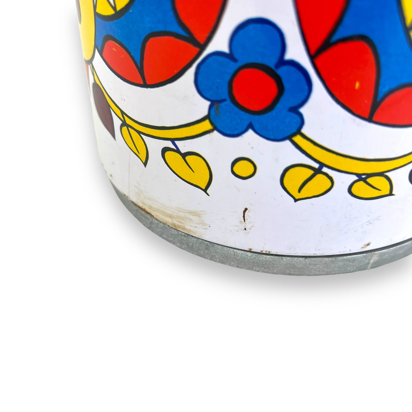 Airpot Thermos – White with Colorful Folk Art Bird Design