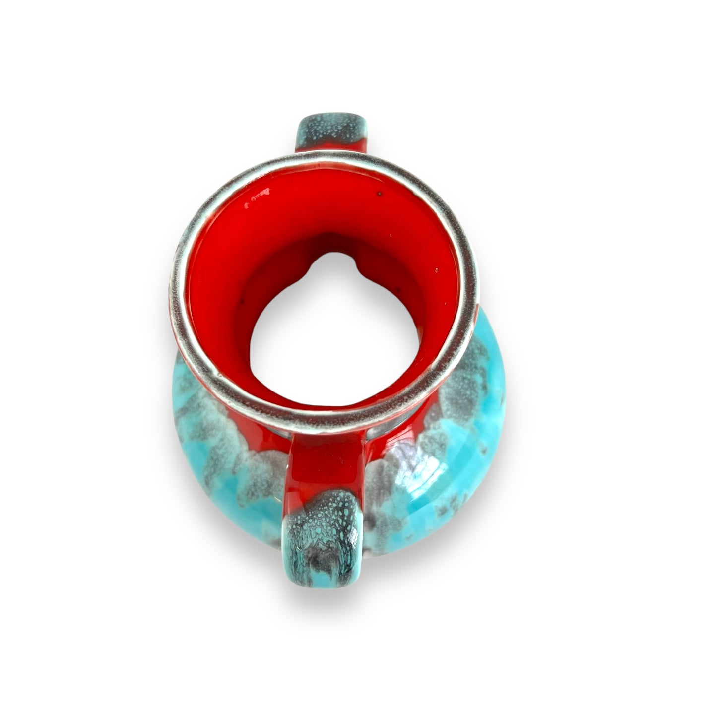Red & Blue Twin Handle Ceramic Vase
