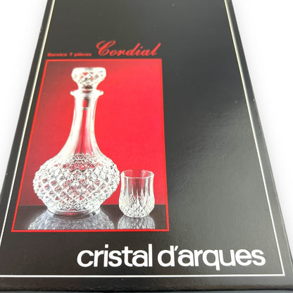 Cristal d’Arques Cordial 7-Piece Decanter & Glass Set - Original Box NEW UNUSED