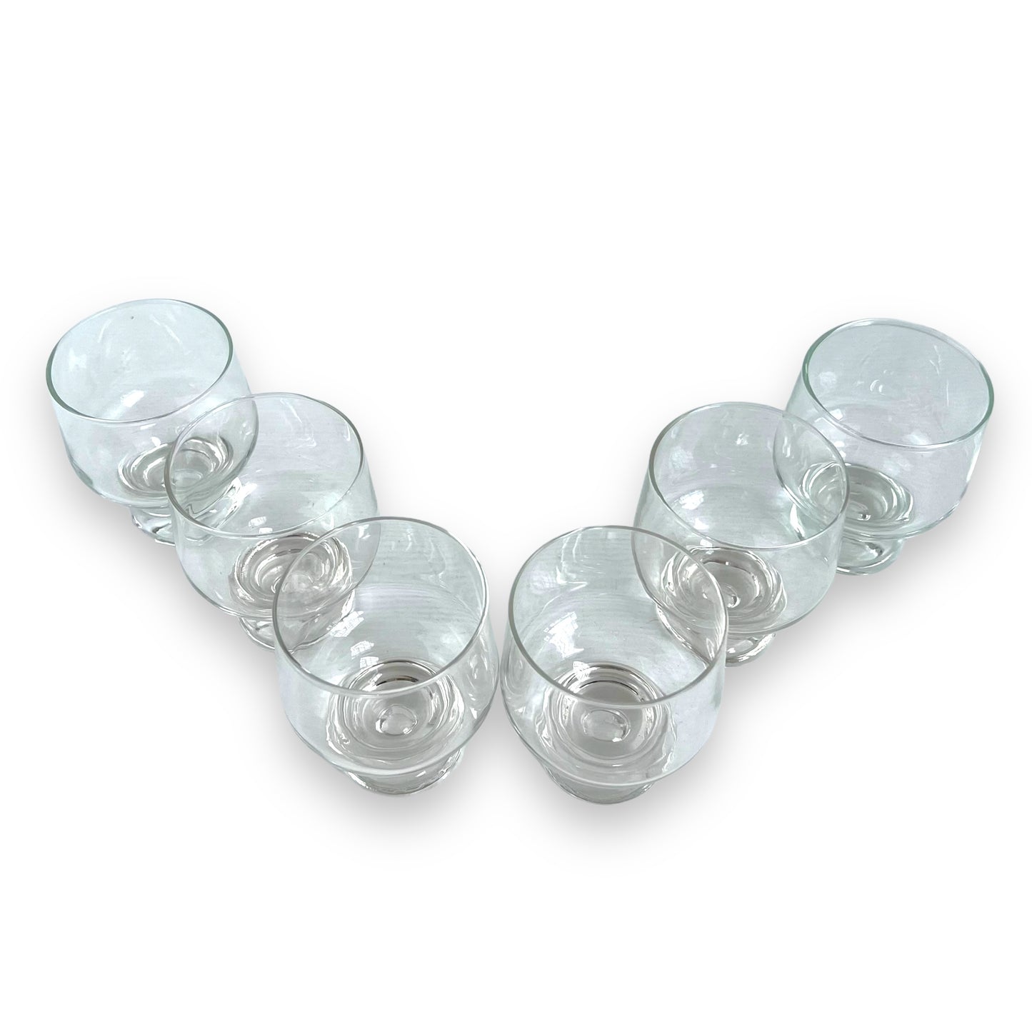 Crown Corning Bubble Stemmed Glass Set of 6 - 9x6.5cm