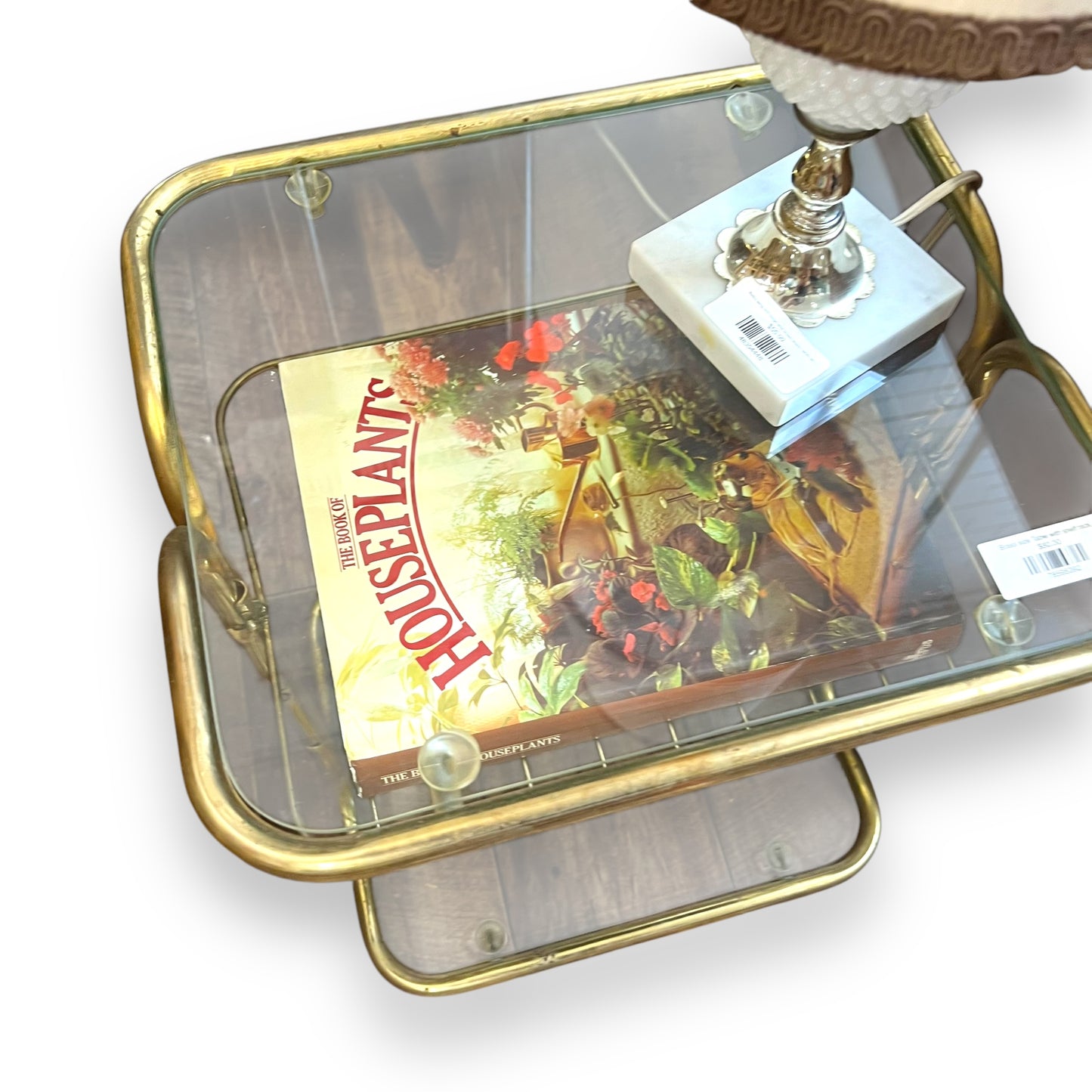 Brass side Table with shelf rack