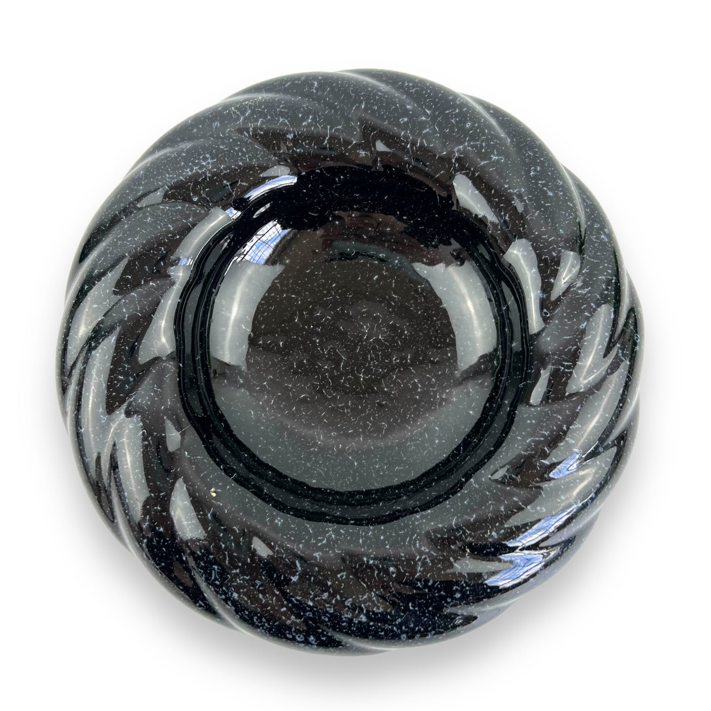 Black 80s swirl ceramic dish