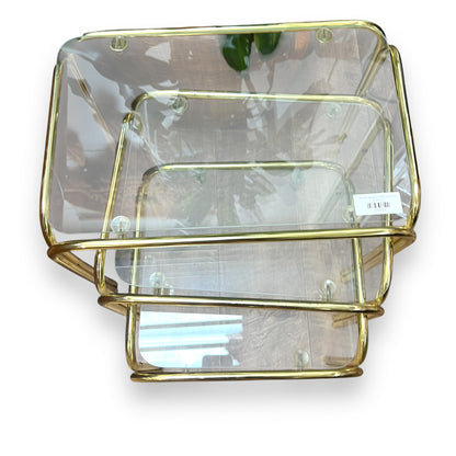 Brass nesting table set of 3