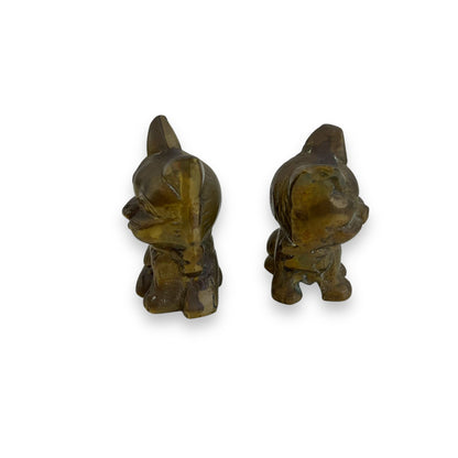Brass cat statue set of two