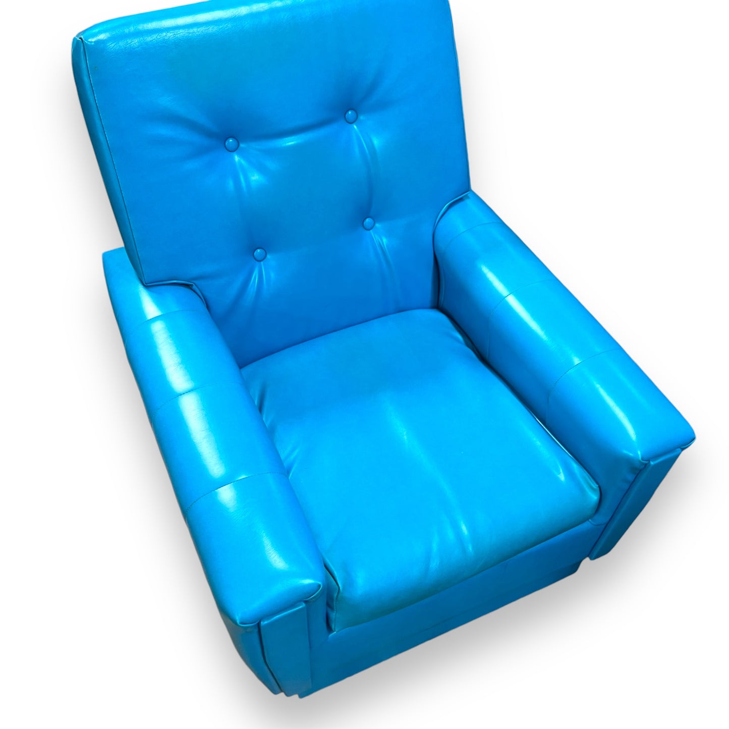 Retro Blue Vinyl Single Lounge Chair
