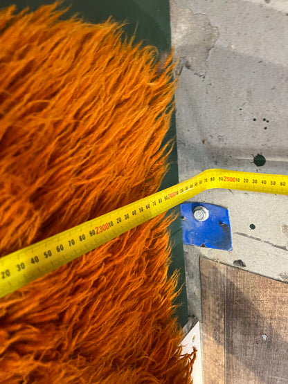 Orange Flokati Wool Rug – Large Shag Pile Statement Rug, Professionally Cleaned