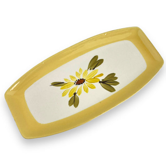 Yellow flower rectangle plate superior ironstone