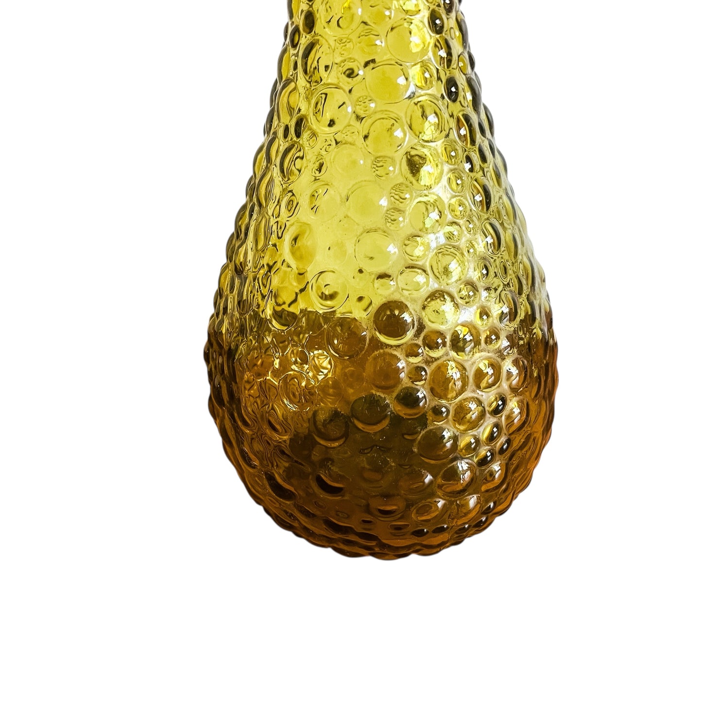 Olive Green Hobnail Genie Bottle