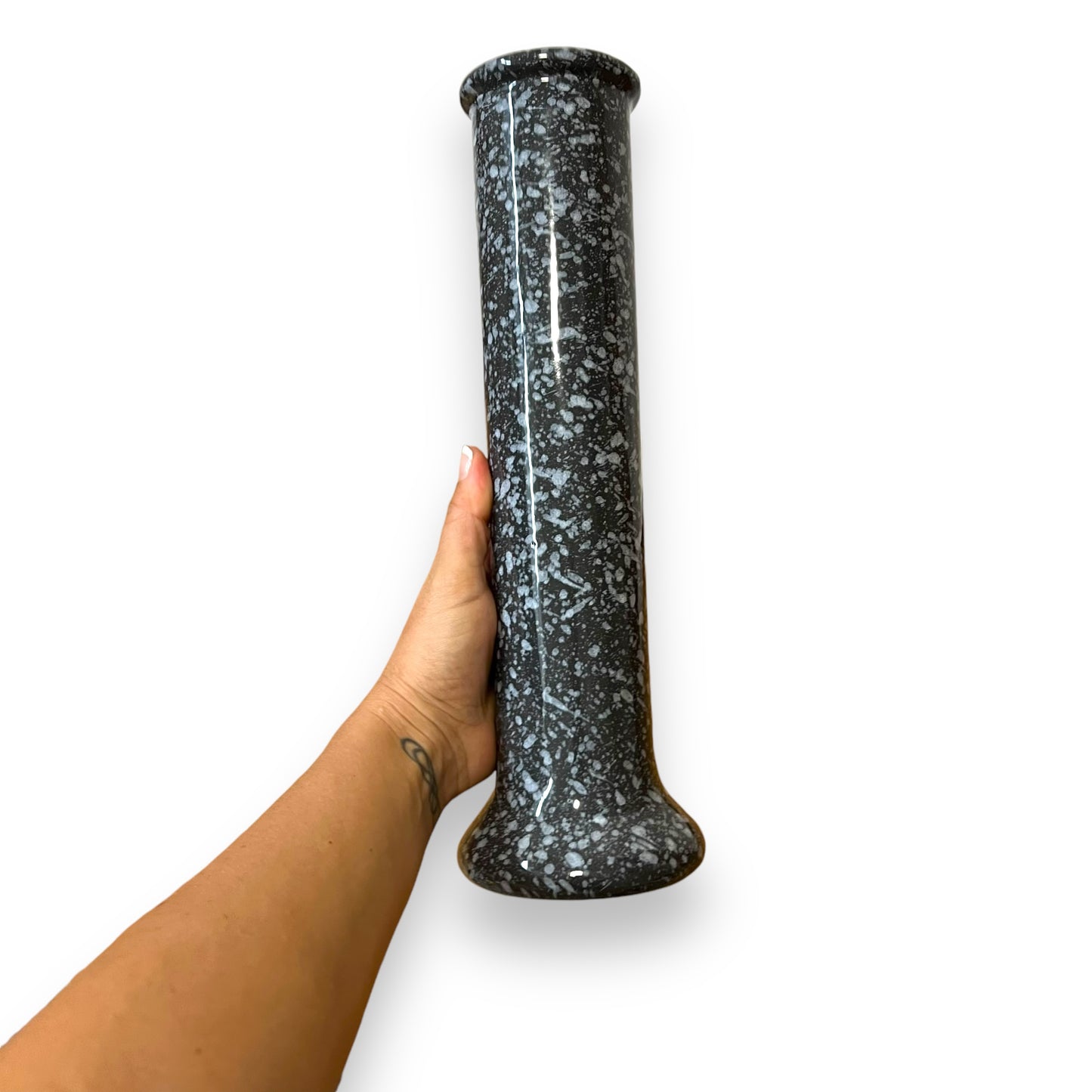 Grey and White Speckled Ceramic Vase