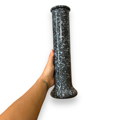 Grey and White Speckled Ceramic Vase