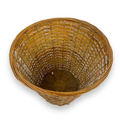 Cane Basket with Tortoiseshell Cane Weave