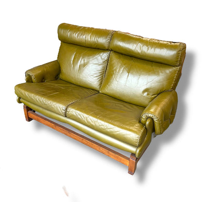 Olive Green Leather Moran Lounge – Australian Made