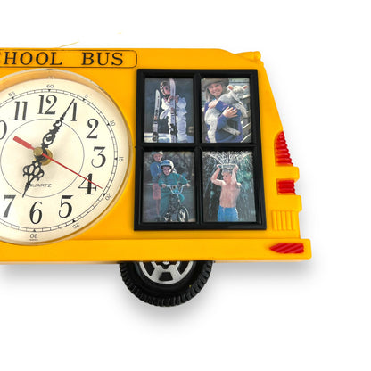 Yellow School Bus Clock & Picture Frame