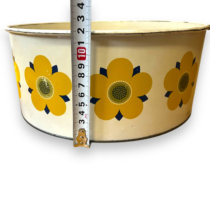 Willow Australia Yellow Flower Tin Container with Lid - Made in Australia