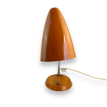Brown Wood Look anodised gooseneck desk lamp