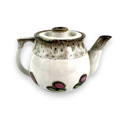 Fat Lava Drip Teapot red flower design.