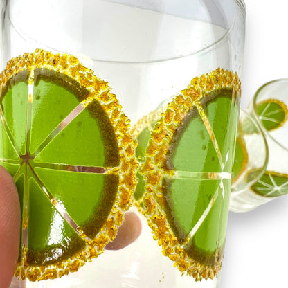 Retro Lime Slice Glasses – Set of 3