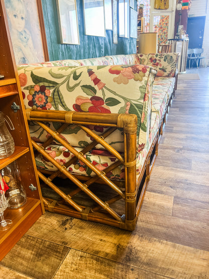 Cane 4 Piece Modular Lounge Floral Cushions