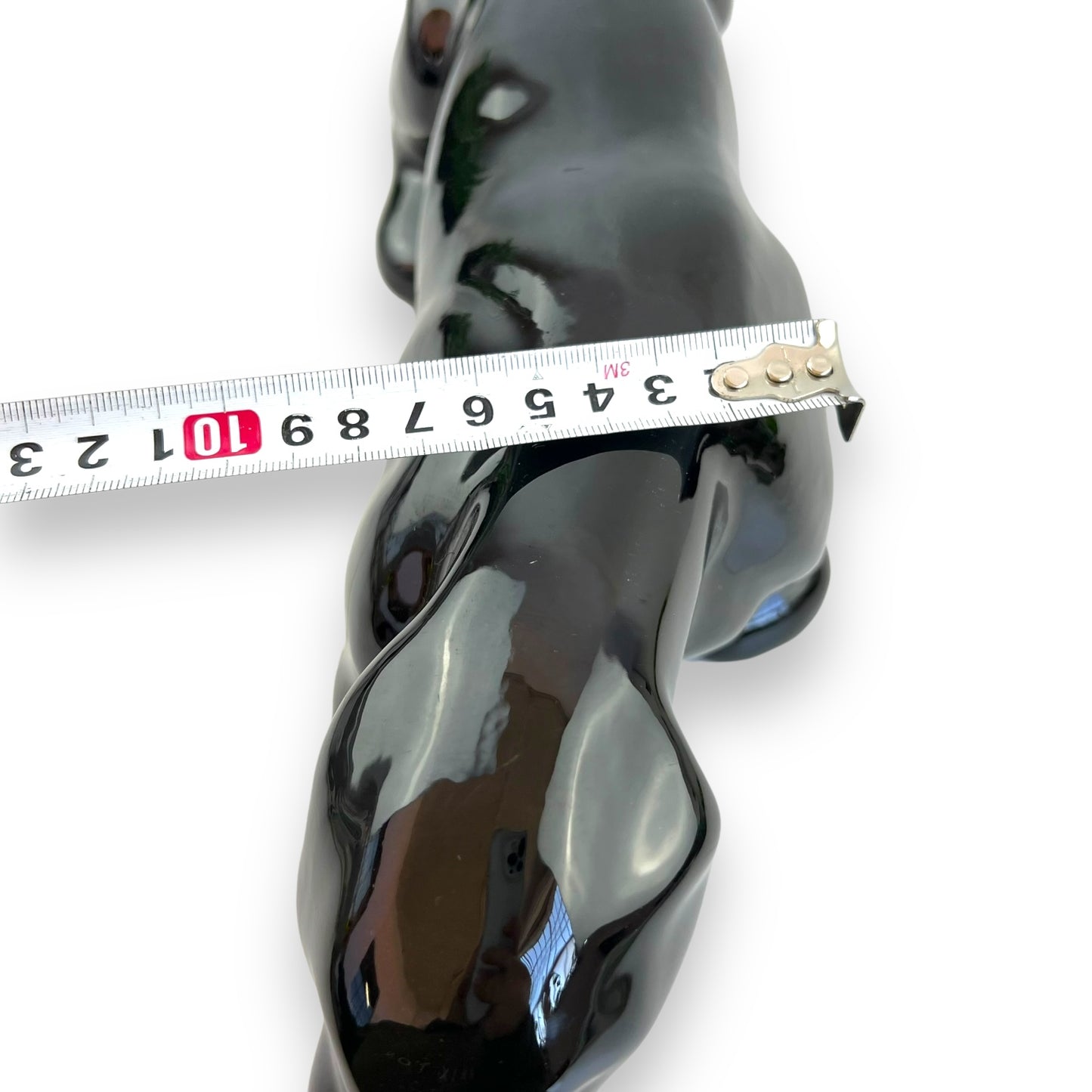 Black Stalking Panther Ceramic Sculpture