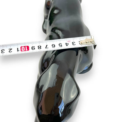 Black Stalking Panther Ceramic Sculpture