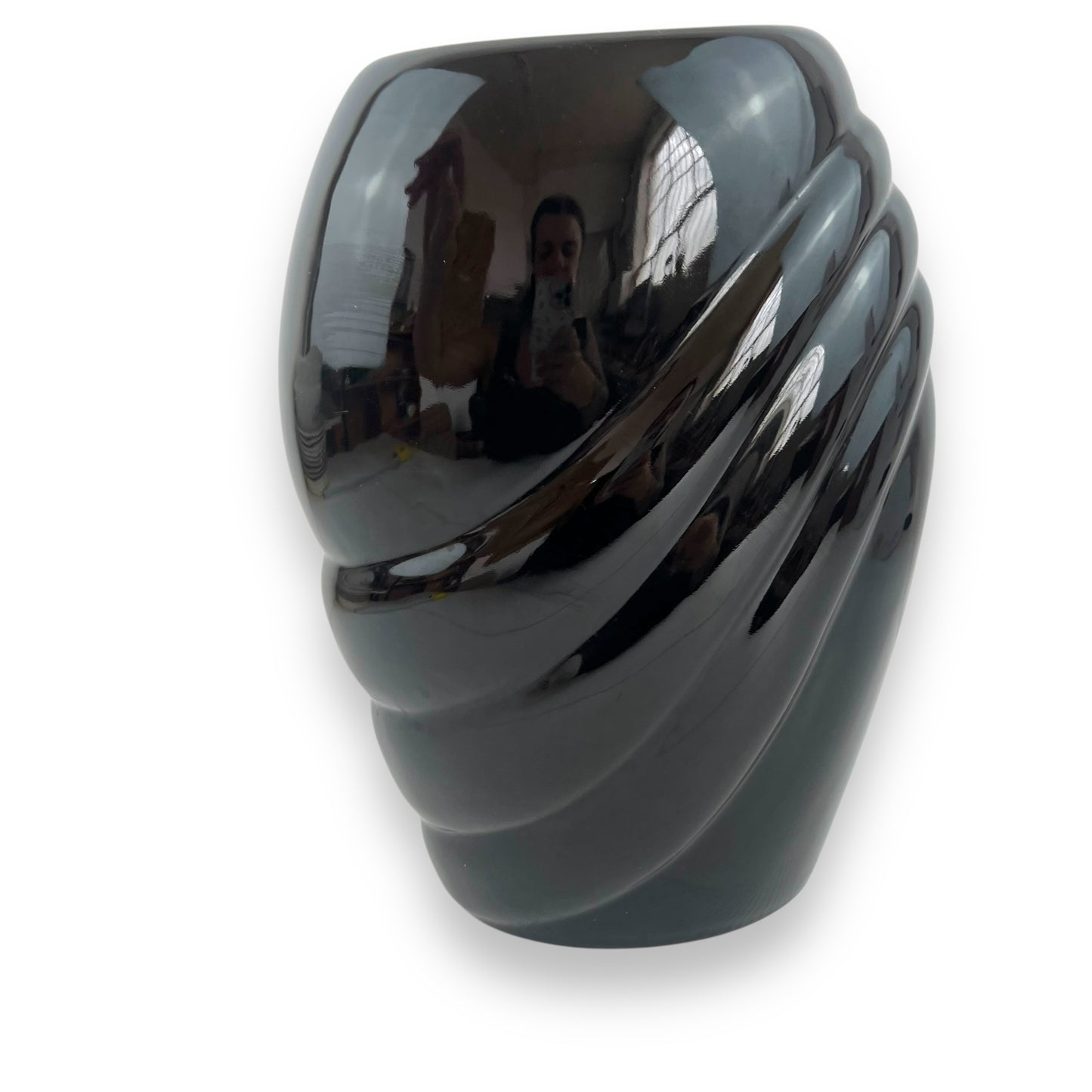 Black Swirl Ceramic Vase