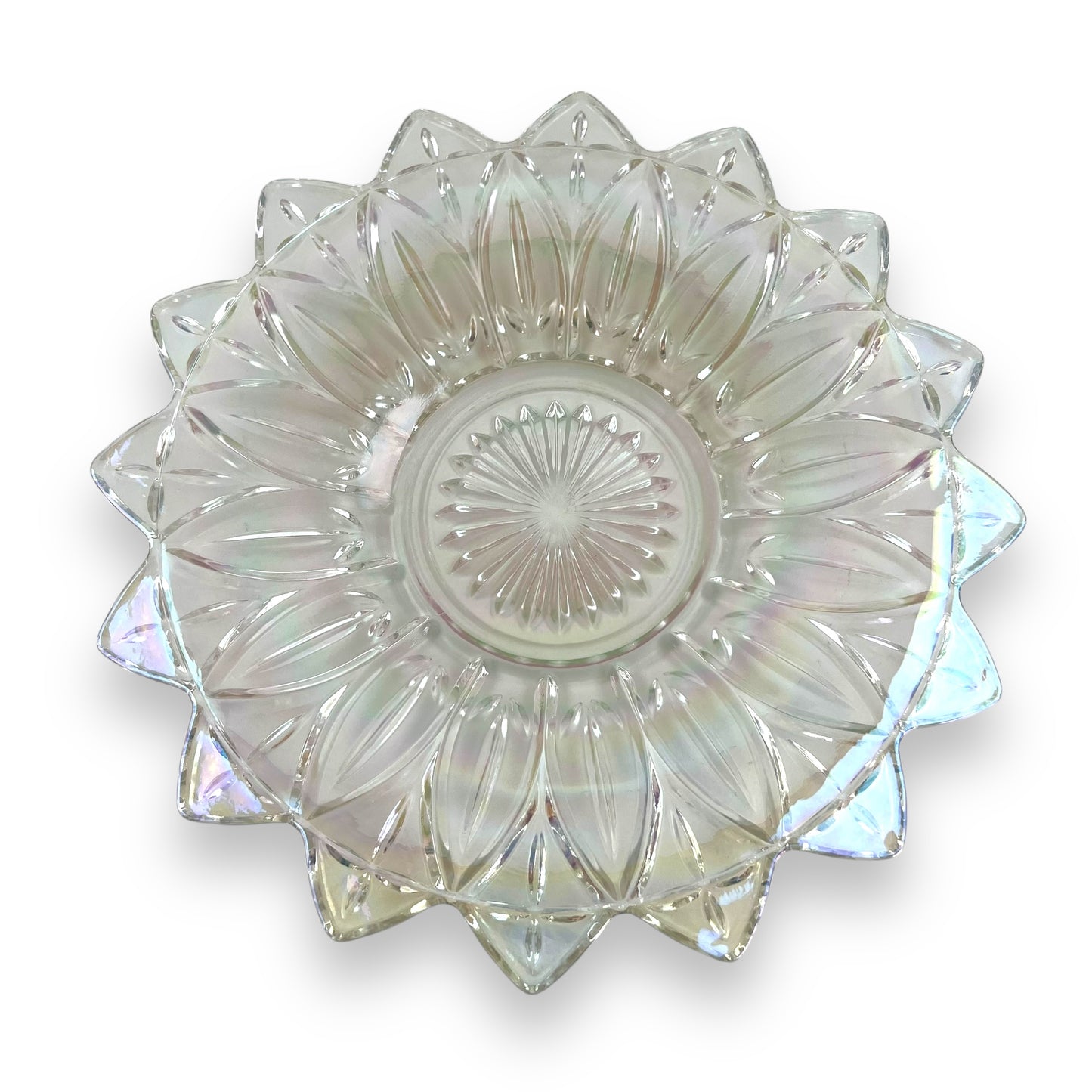Carnival Federal Glass Petal Iridescent Platter Serving Plate