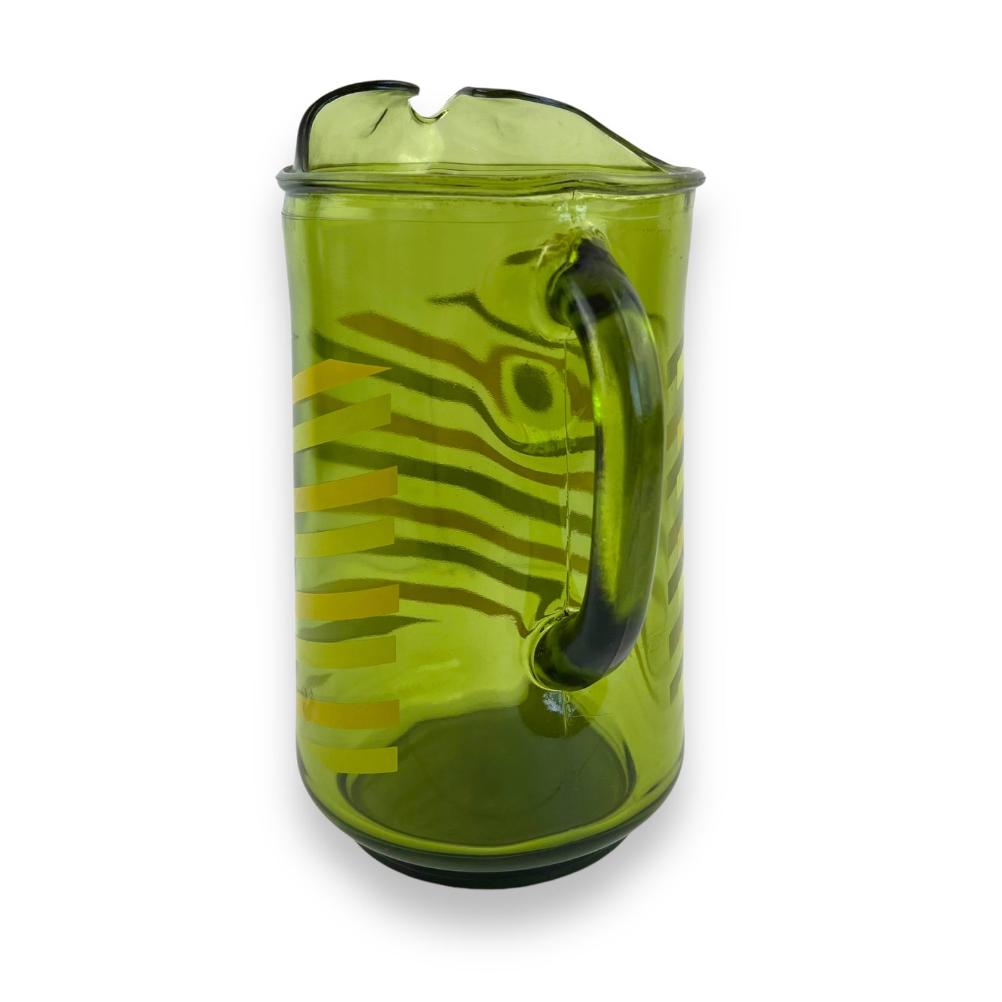 Green Glass Striped Jug