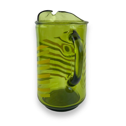 Green Glass Striped Jug