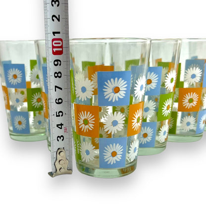 Daisy Check Print Glass Set of 6