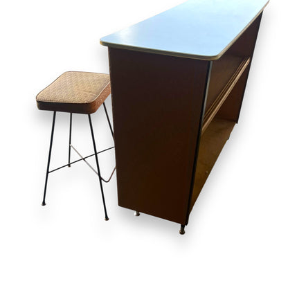 Retro Bar & Stool Set – Gold Vinyl