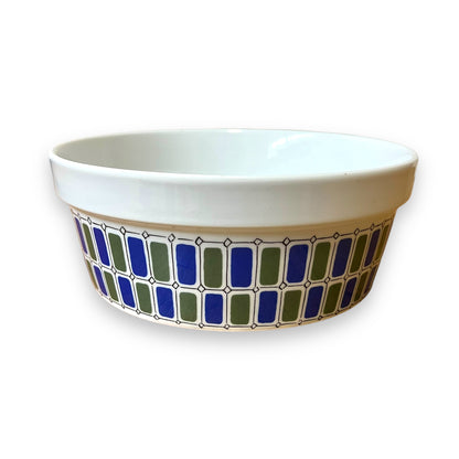 Blue and Green Geometric Pattern Ceramic Bowl - Made in Germany