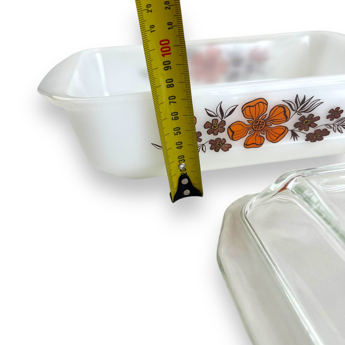 Crown Pyrex Casserole Dish Orange flower and tealight warmer stand