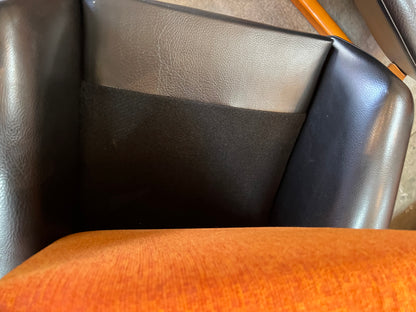 #1 Danish Deluxe Trina Single Lounge Chair Orange and Black