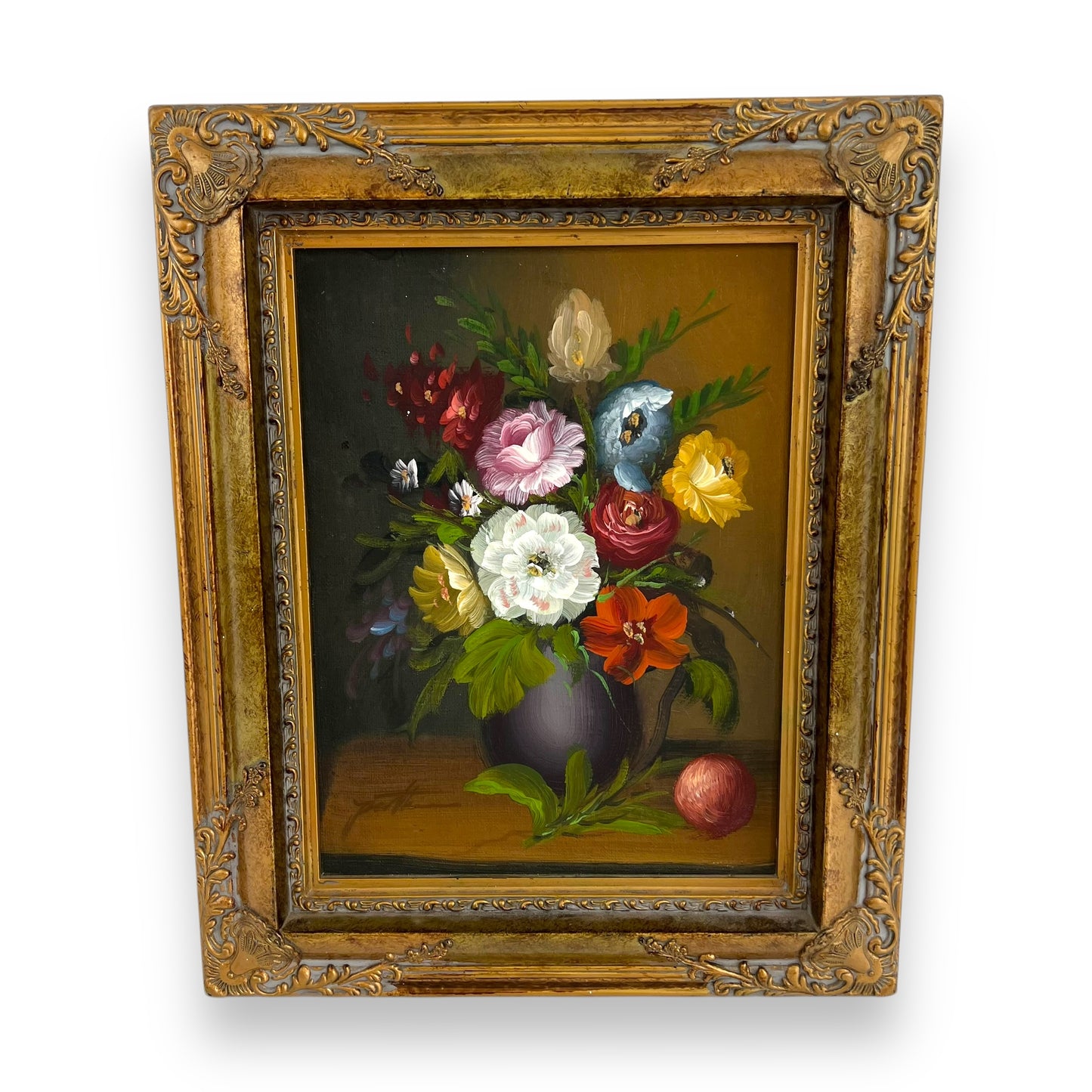 Flower Painting in Gold Frame