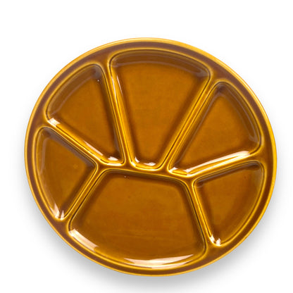 Fondue Plates x4 brown earthenware ceramic
